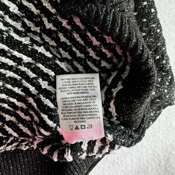 Holiday Time Sweater Womens 1X Christmas Polar Bear Black Blue Fair Isle - Picture 6 of 9